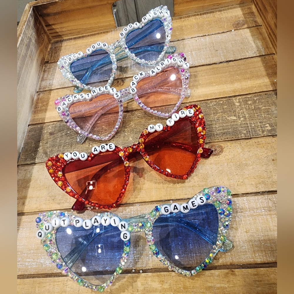 Backstreet Boys Bling Heart Sunglasses Crystal Sphere Tour Custom Rock Your Body - Picture 11 of 13